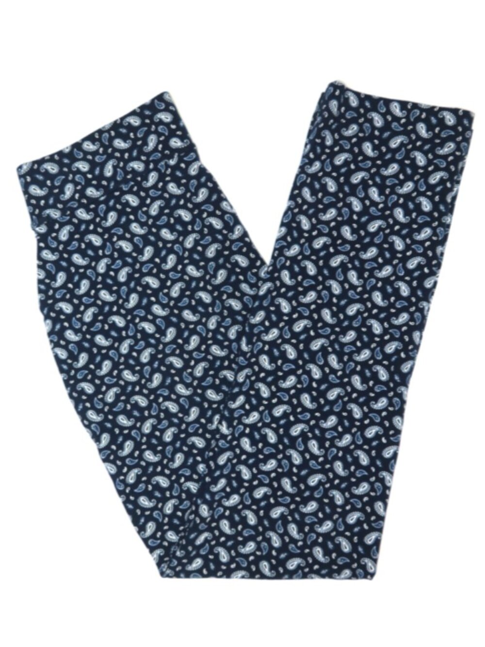 Lands' End Starfish Slim Leg Pants Navy Blue Paisley Print XS